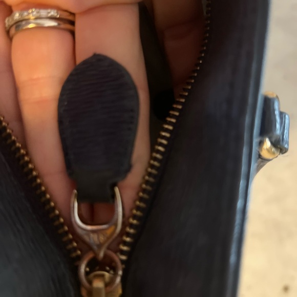 EUC Ralph Lauren Leather Colorblock Purse in green, navy, and cream - Picture 9 of 16